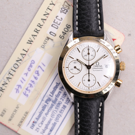 Omega Speedmaster | 175 0043 | 39 mm | 1997 | Garantie Omega | Or Acier