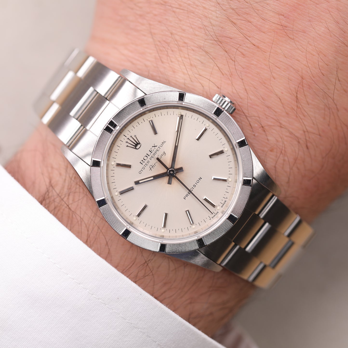 Rolex 14010 | 34mm | 1996 | Cadran argent | Boite & Papiers | Acier