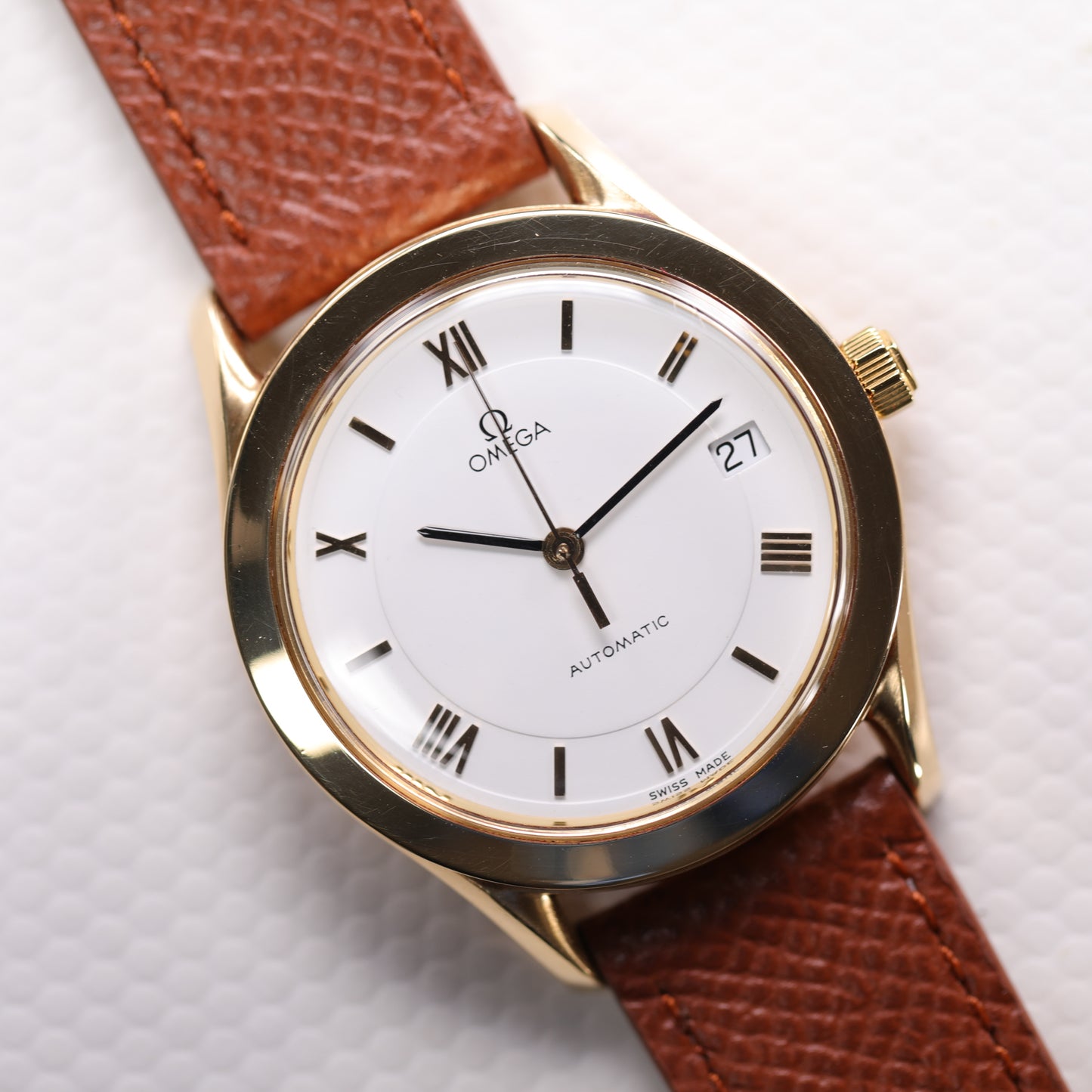Omega Speedmaster | 1660.285 | 35 mm | 1991 | Cadran blanc | Boite & Papiers | Or jaune