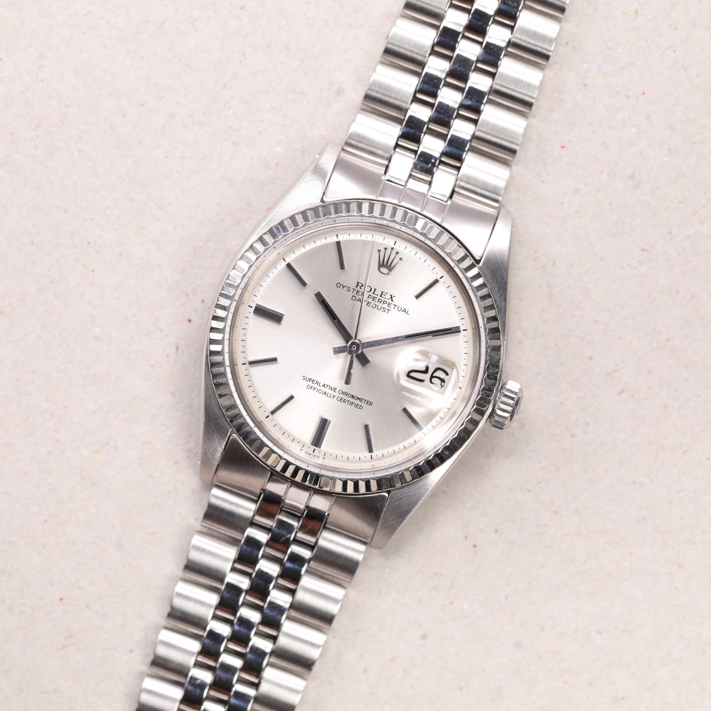 Rolex 1601 | 36 mm | 1972 | Cadran argent | Acier