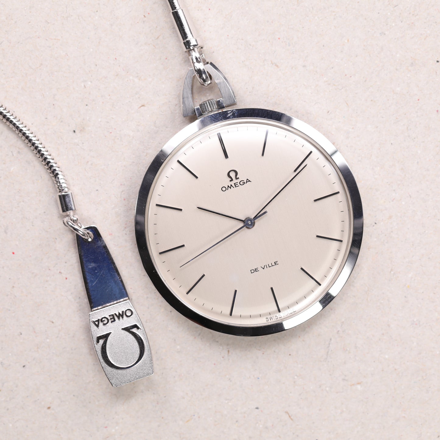 Montre Gousset Omega 131.1714 | 44 mm | 1970 | Cadran argent | Boite Omega | Acier