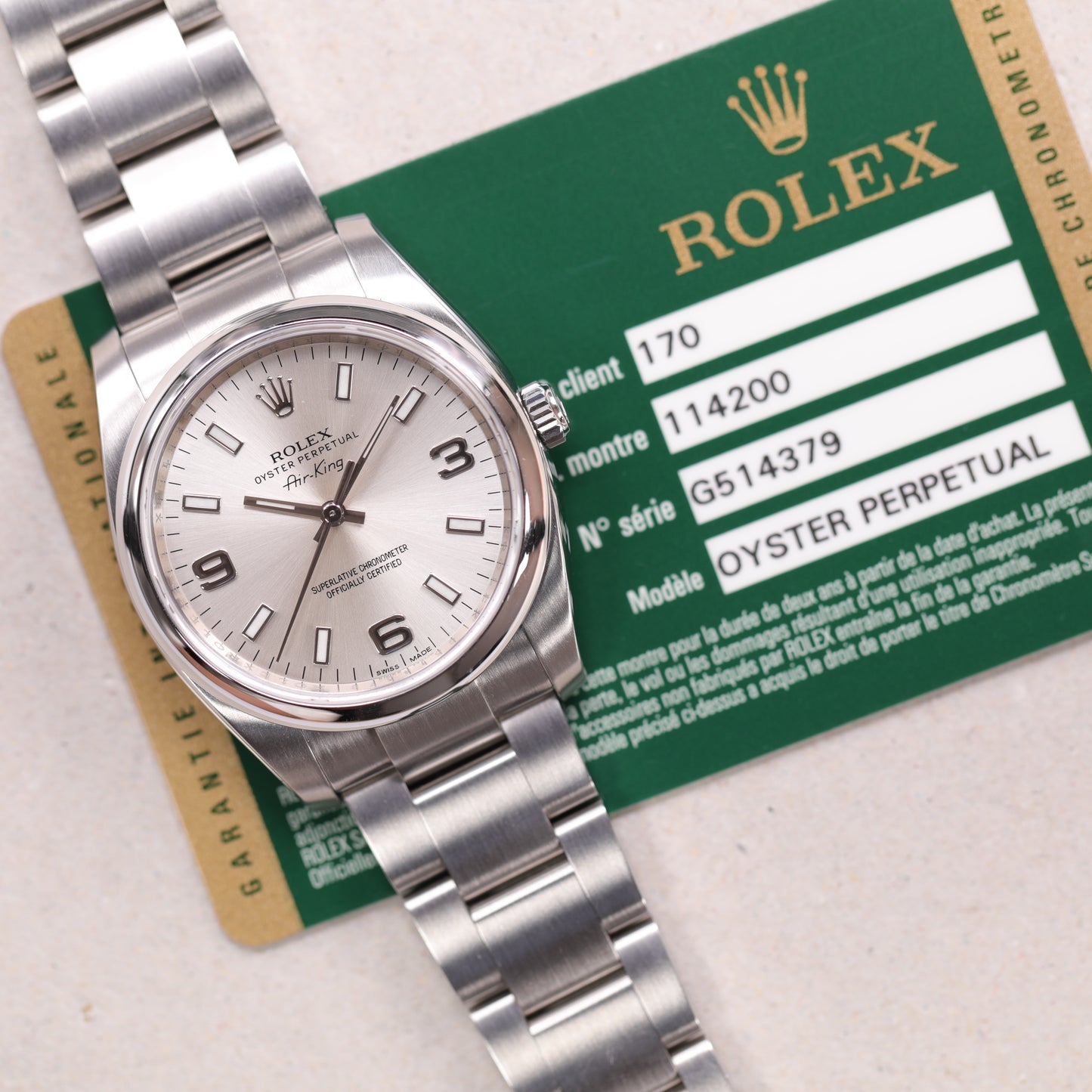 Rolex 114200 | 34 mm | 2012 | Cadran argent | Boite & Papiers | Acier