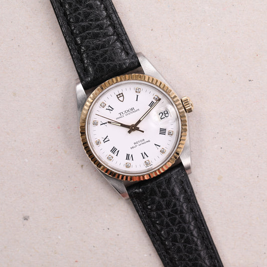Tudor 74033 | 34 mm | CIRCA 1990 | Cadran blanc | Or / Acier