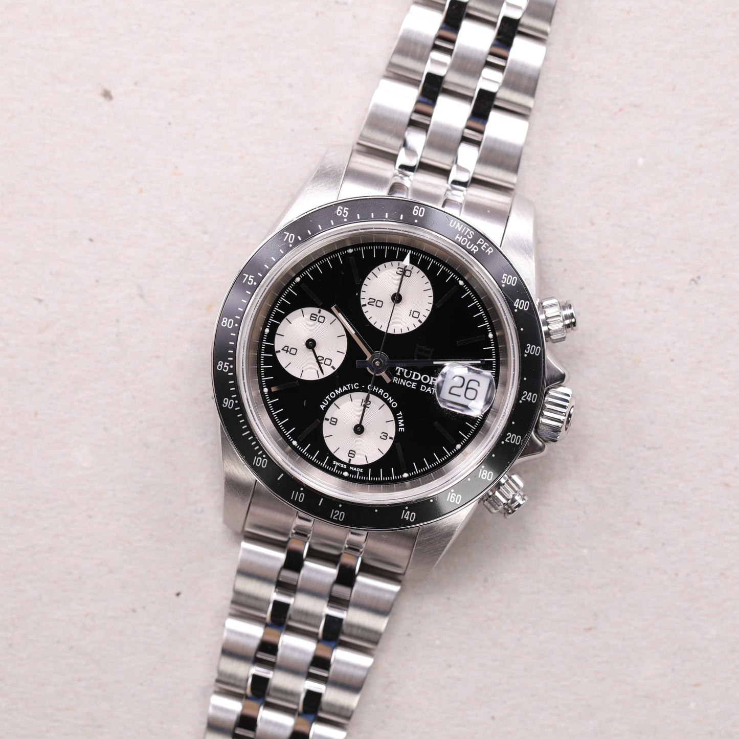 Tudor Prince Date  79260P | 40 mm | 2000 | Cadran noir | Boite, Papiers & Accessoires | Acier