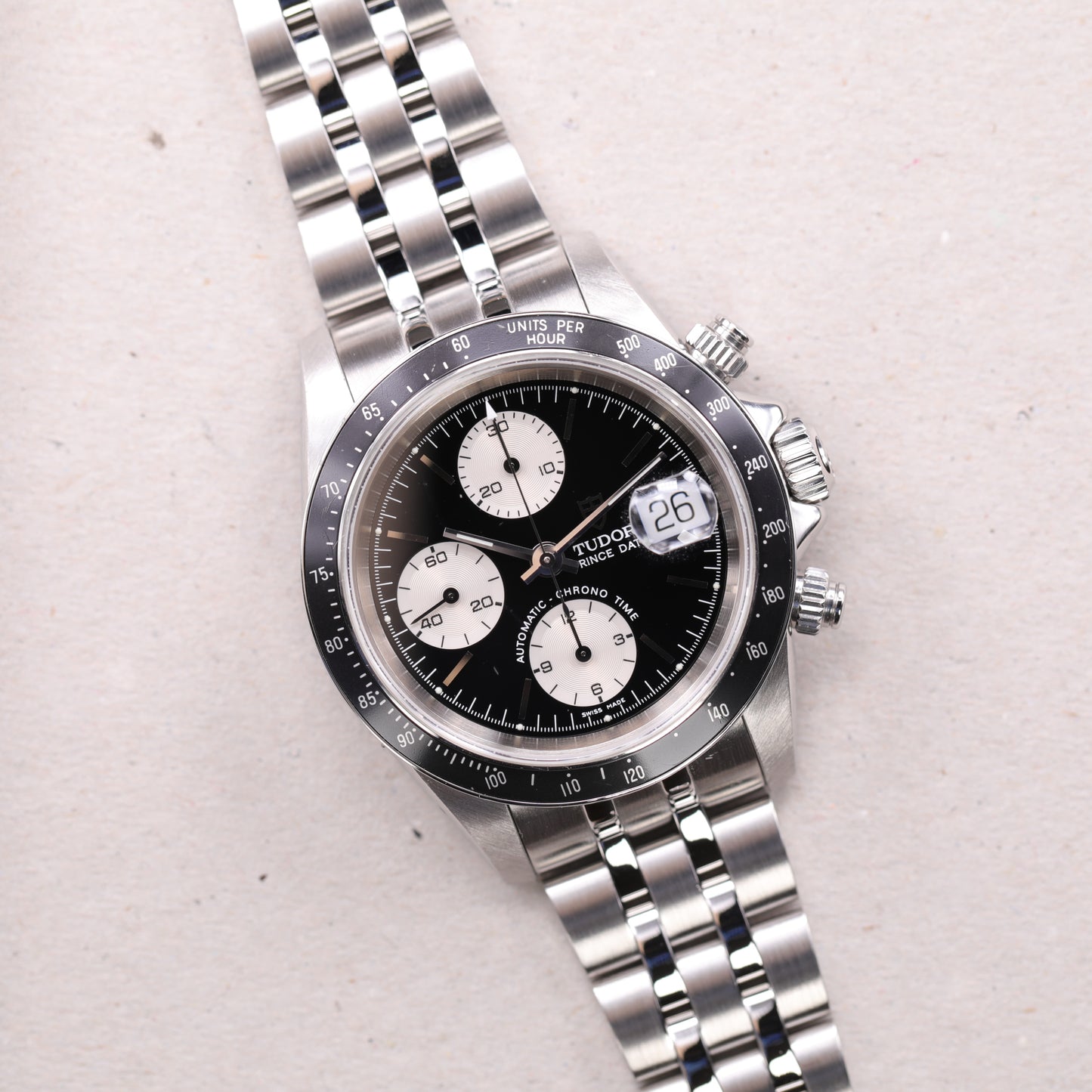 Tudor Prince Date  79260P | 40 mm | 2000 | Cadran noir | Boite, Papiers & Accessoires | Acier