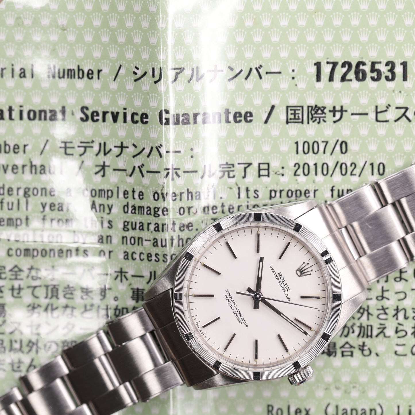 Rolex 1007 | 34 mm | 1968 | Cadran argent | Acier