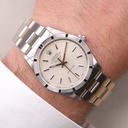 Rolex 14010 | 34mm | 1996 | Cadran argent | Boite & Papiers | Acier