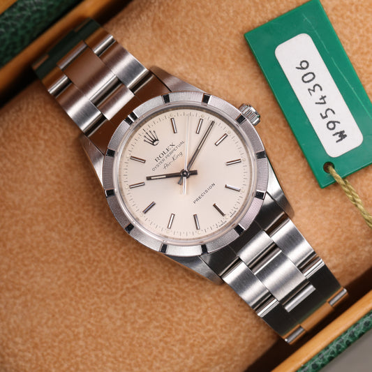 Rolex 14010 | 34mm | 1996 | Cadran argent | Boite & Papiers | Acier