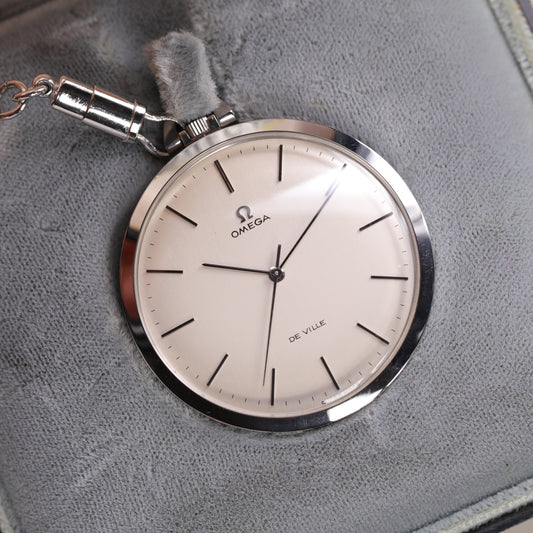 Montre Gousset Omega 131.1714 | 44 mm | 1970 | Cadran argent | Boite Omega | Acier