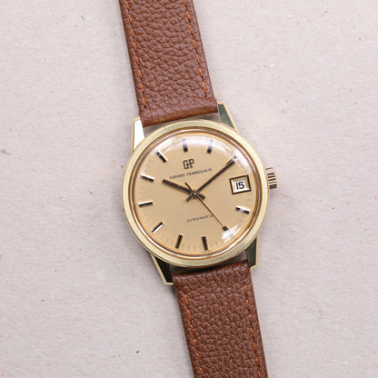 Girard Perregaux Gyromatic 461-379 | 34 mm | CIRCA 1970 | Cadran doré | Plaqué or