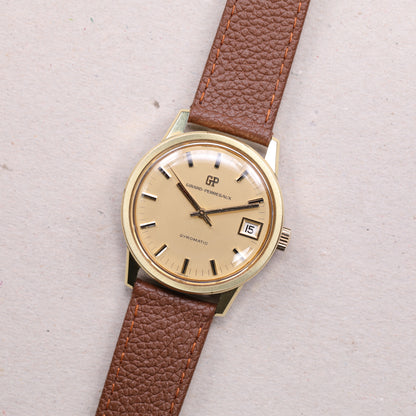 Girard Perregaux Gyromatic 461-379 | 34 mm | CIRCA 1970 | Cadran doré | Plaqué or