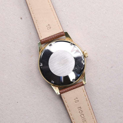 Girard Perregaux Gyromatic 461-379 | 34 mm | CIRCA 1970 | Cadran doré | Plaqué or