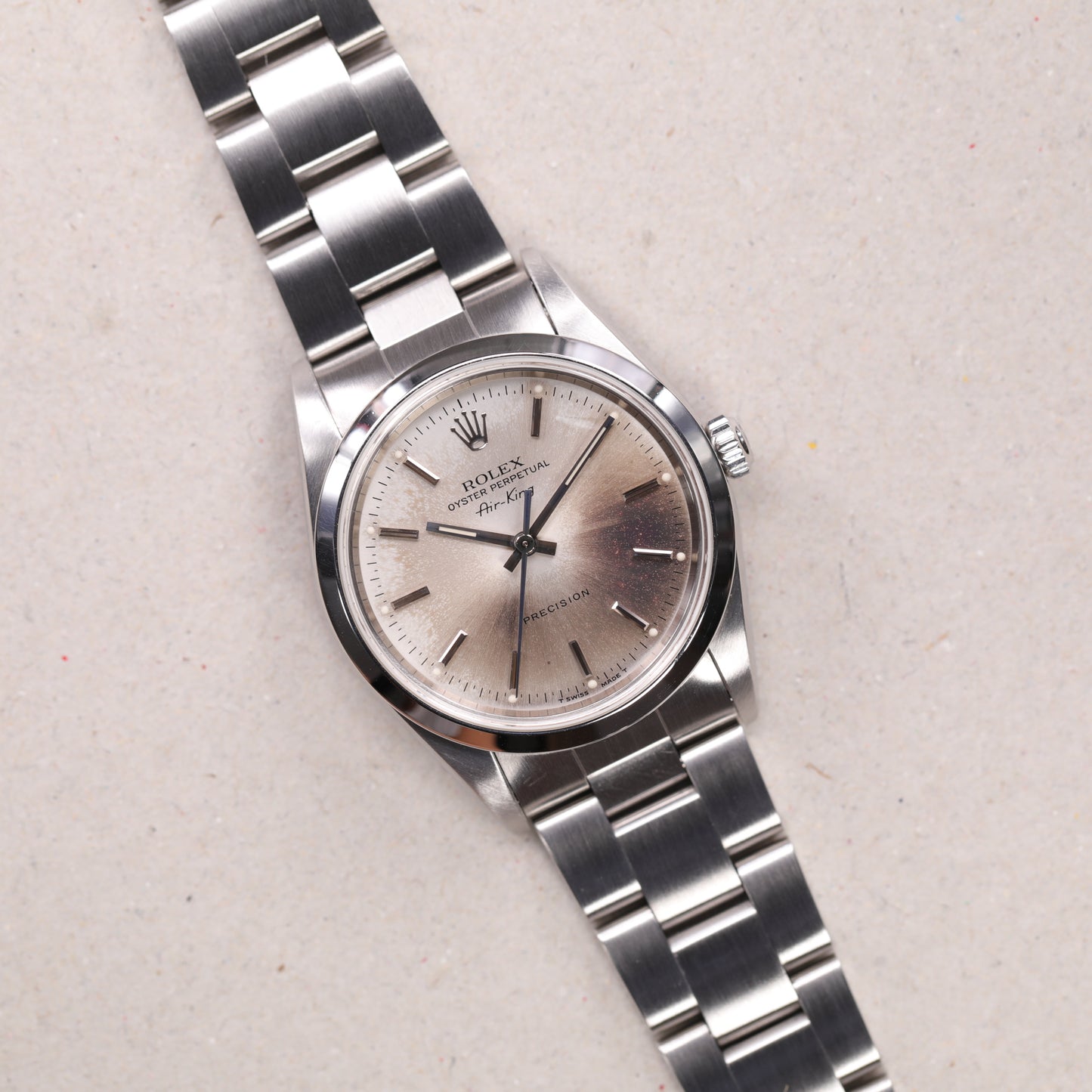 Rolex 14000 | 34mm | 1998 | Cadran Patiné | Écrin Rolex | Acier