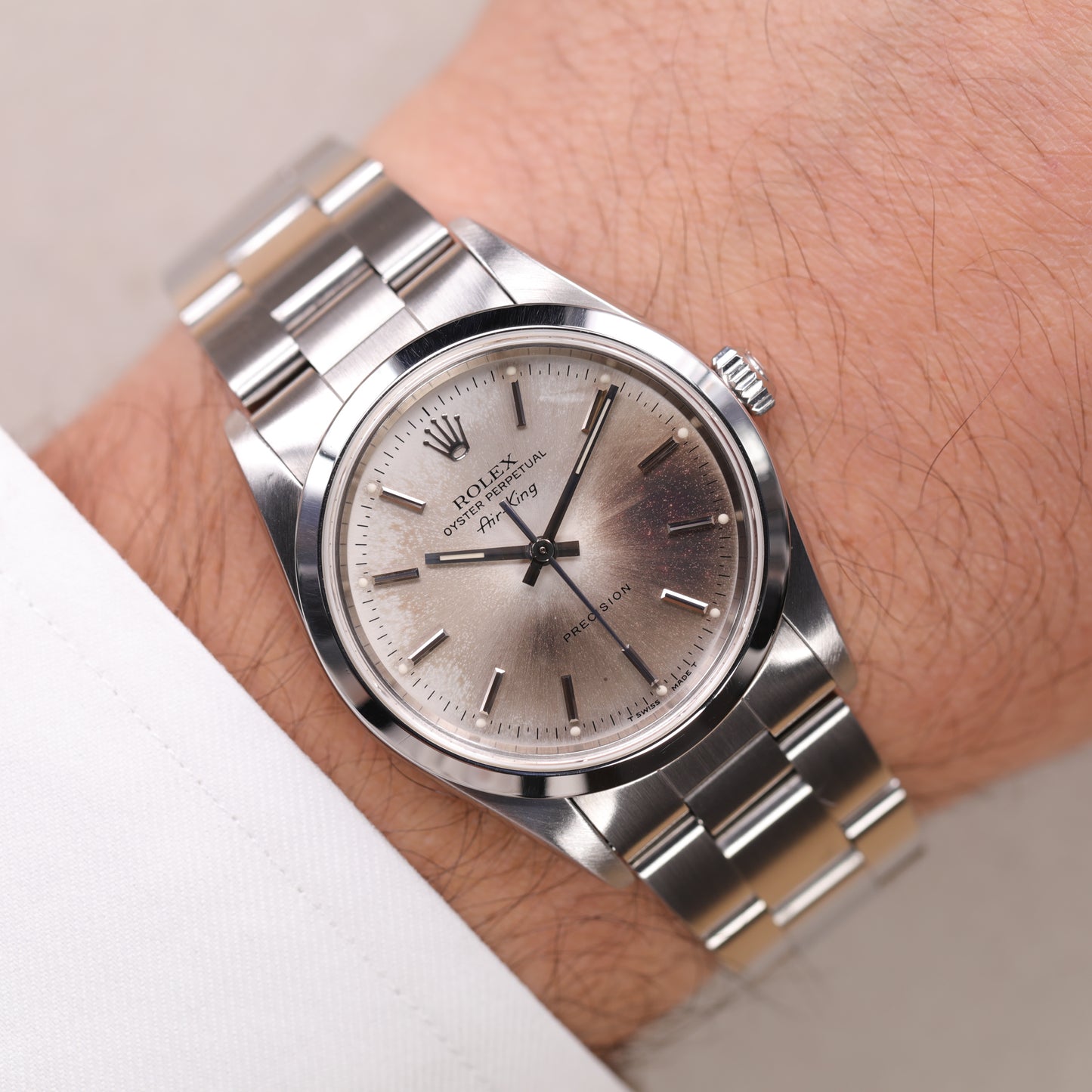 Rolex 14000 | 34mm | 1998 | Cadran Patiné | Écrin Rolex | Acier