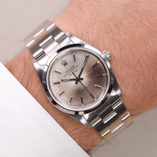 Rolex 14000 | 34mm | 1998 | Cadran Patiné | Écrin Rolex | Acier