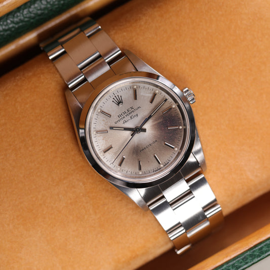 Rolex 14000 | 34mm | 1998 | Cadran Patiné | Écrin Rolex | Acier