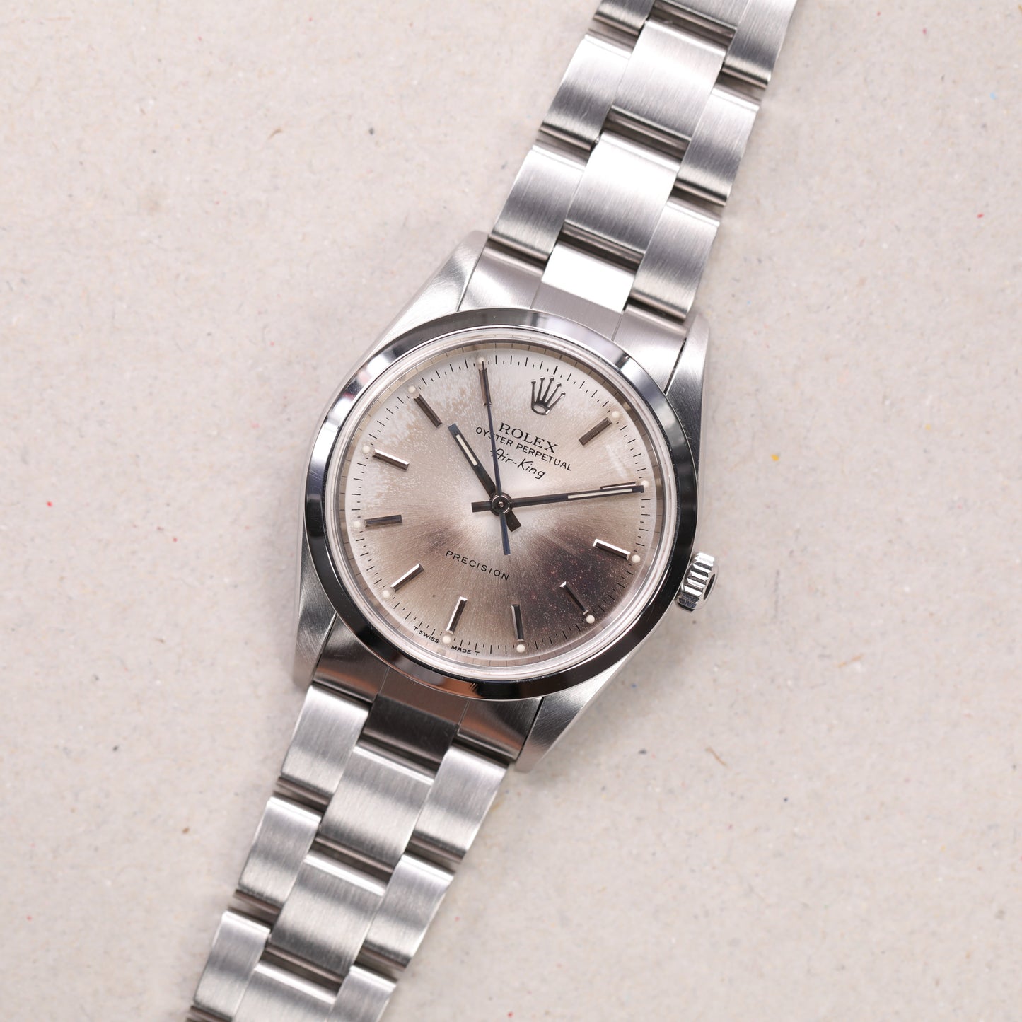 Rolex 14000 | 34mm | 1998 | Cadran Patiné | Écrin Rolex | Acier