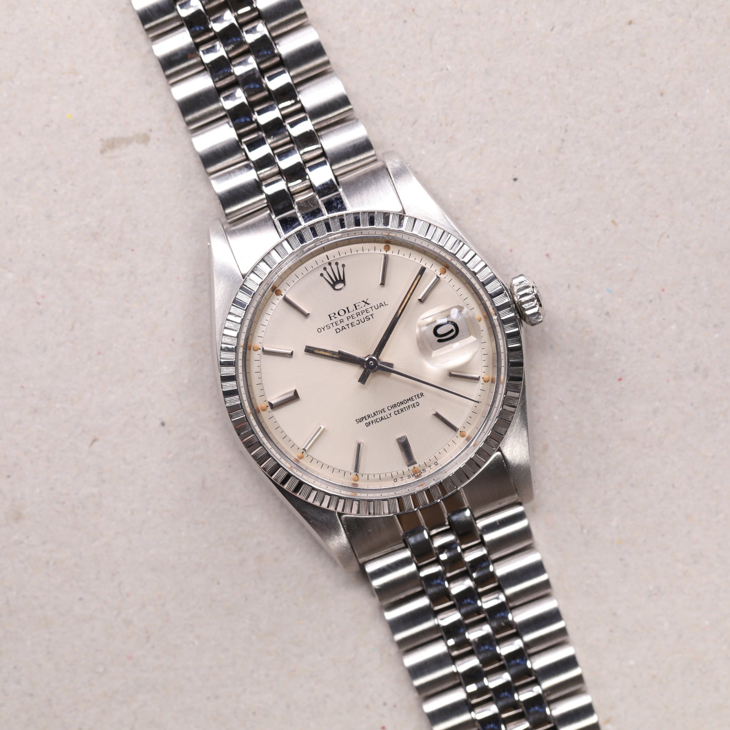 Rolex 1603 | 36 mm | 1974 | Cadran argent | Acier