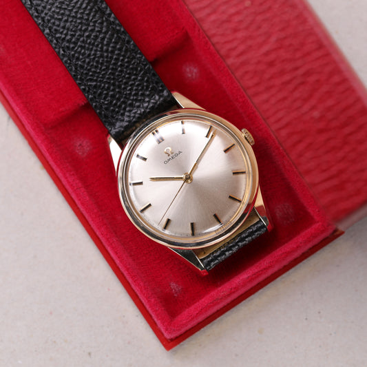 Omega 14986-63 SC 36mm | 1961 | Cadran champagne | Écrin Omega | Plaqué or