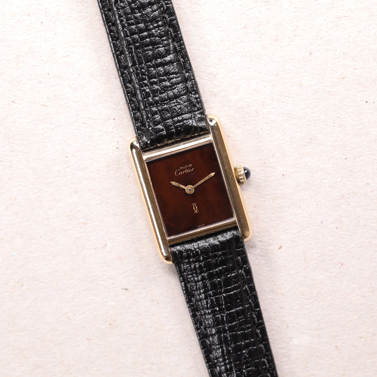 Cartier Must | 20*28mm | CIRCA 1980 | Cadran marron | Vermeil