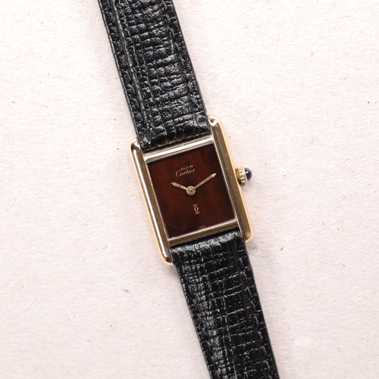 Cartier Must | 20*28mm | CIRCA 1980 | Cadran marron | Vermeil