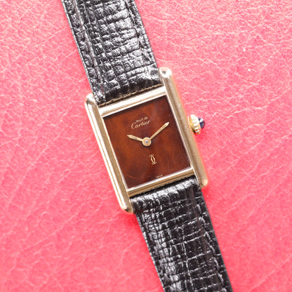 Cartier Must | 20*28mm | CIRCA 1980 | Cadran marron | Vermeil