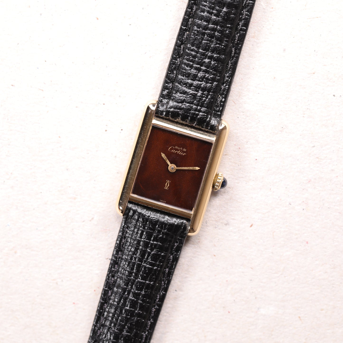 Cartier Must | 20*28mm | CIRCA 1980 | Cadran marron | Vermeil