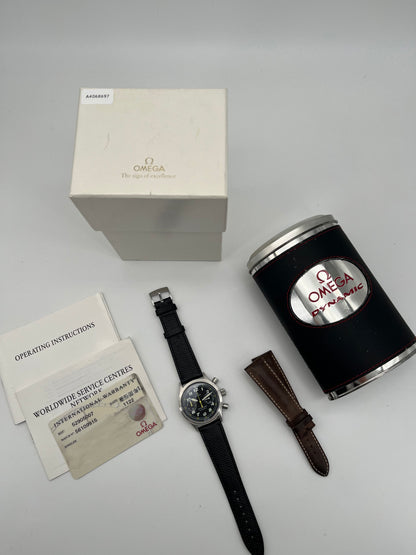 Omega 52905007 | 38 mm | 1998 | Cadran noir | Boite & Papiers | Acier