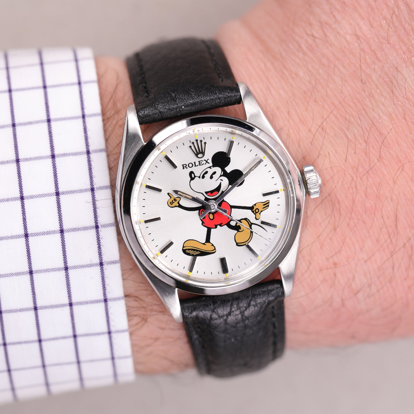 Rolex 6426 | 34 mm | 1970 | Cadran Mickey Mouse Aftermarket+ Cadran argent | Acier