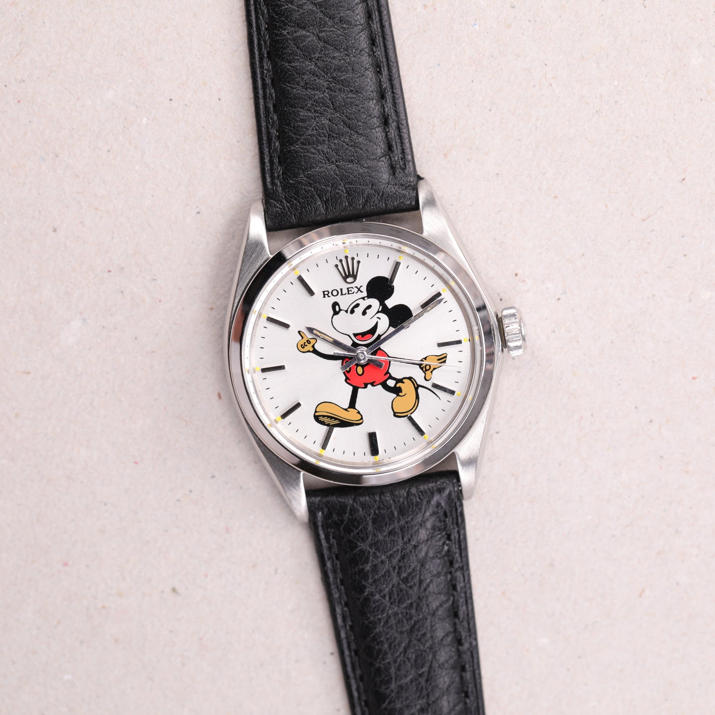 Rolex 6426 | 34 mm | 1970 | Cadran Mickey Mouse Aftermarket+ Cadran argent | Acier