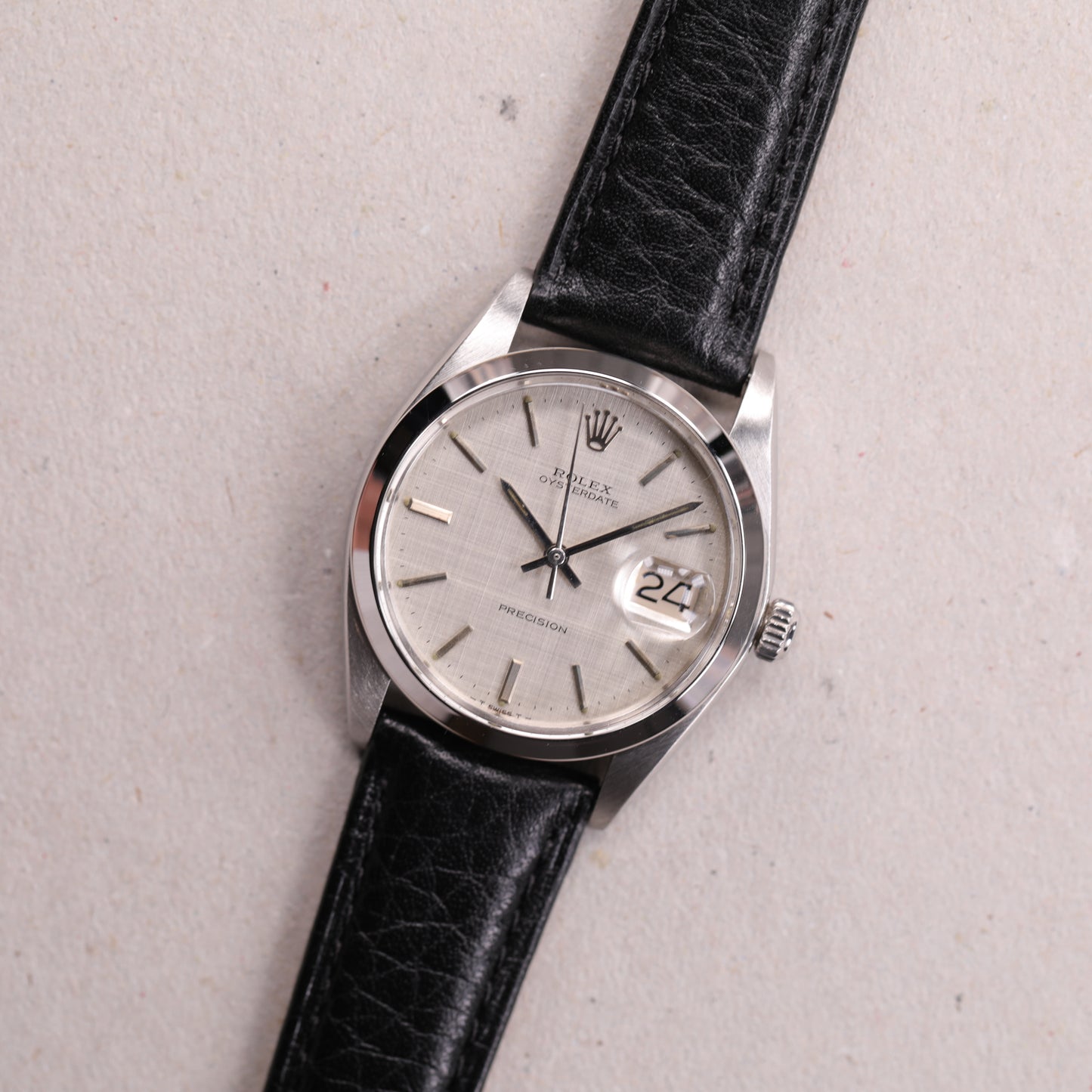 Rolex 6694 | 34 mm | 1974 | Cadran argent texturé lin | Acier