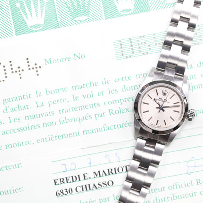 Rolex 67180 | 26 mm | 1999 | Cadran argent | Boite & Papiers | Acier