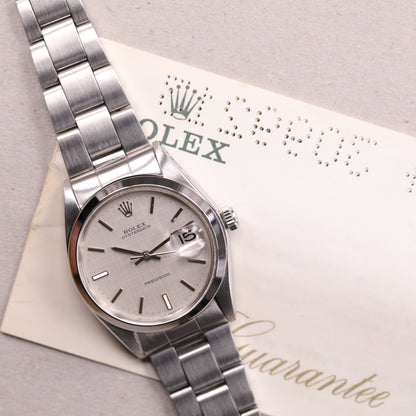 Rolex 6694 | 34mm | 1972 | Cadran argent | Boite & Papiers | Acier
