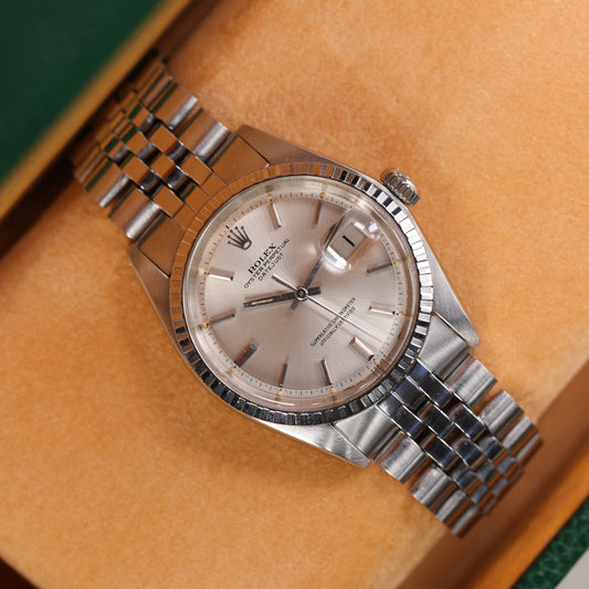 Rolex 1603 | 36 mm | 1973 | Cadran argent | Écrin Rolex | Acier