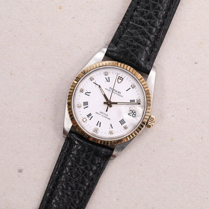 Tudor 74033 | 34 mm | CIRCA 1990 | Cadran blanc | Or / Acier