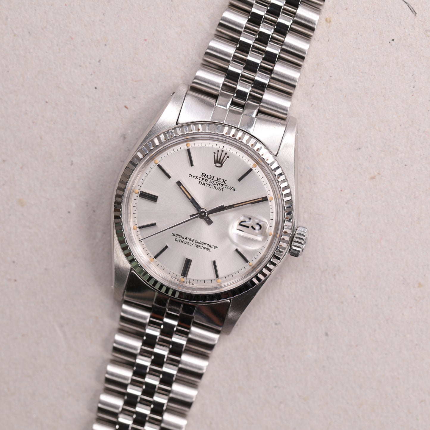 Rolex 1601 | 36 mm | 1975 | Cadran SIGMA argent | Or / Acier