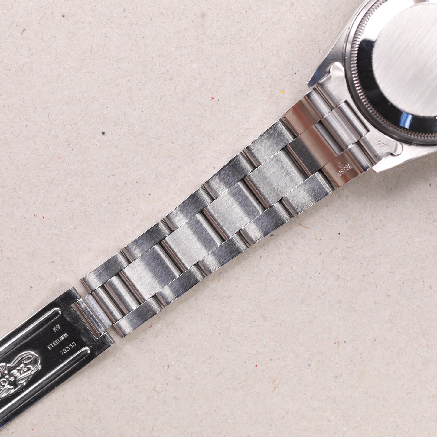 Rolex 14000 | 34 mm | 1999 | Cadran rose | Écrin Rolex | Acier
