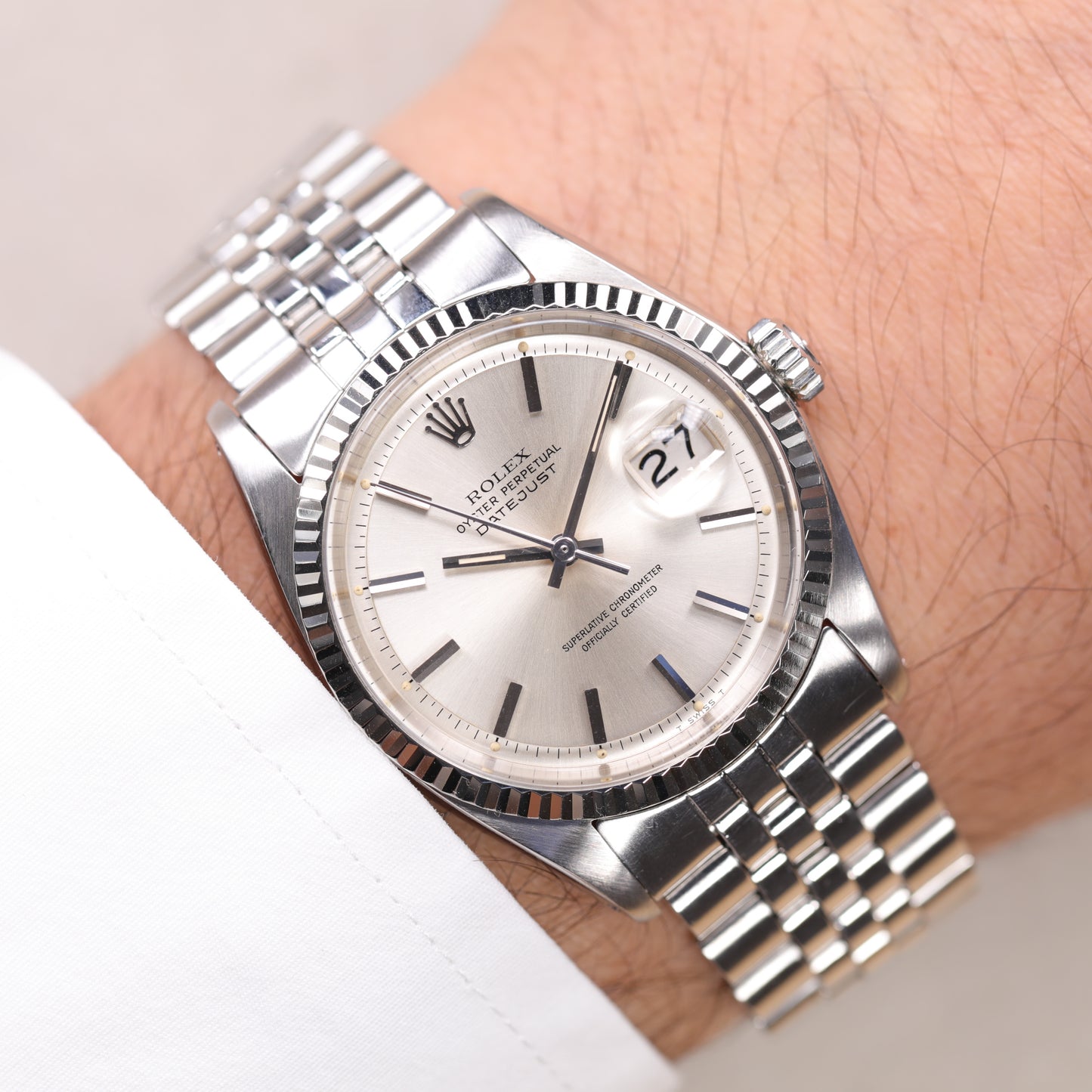 Rolex 1601 | 36 mm | 1971 | Cadran argent | Acier