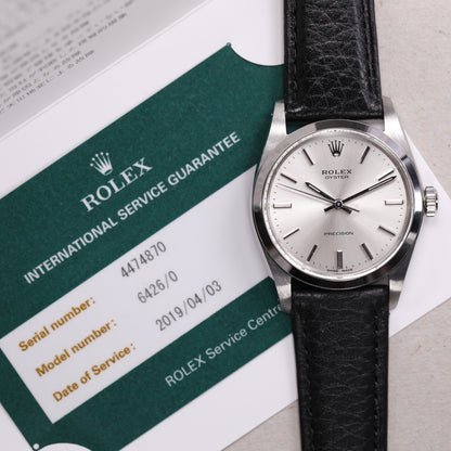 Rolex 6426 | 34 mm | 1977 | Cadran argent | Révision Rolex | Acier